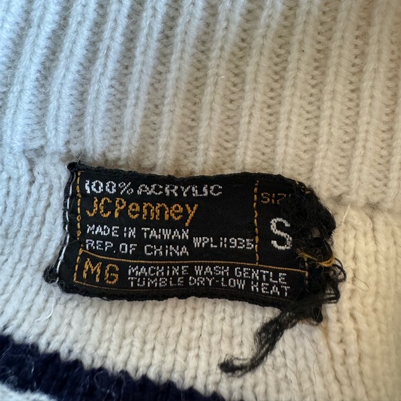 Vintage JCPenny Nordic Fair Isle Acrylic Knitted Sweater 60s 70s Women’s S - Picture 3 of 7